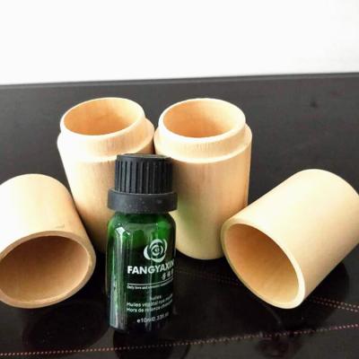 China Handmade Custom Brand Small Essential Oil Bottle Cylinder Wooden Box for sale