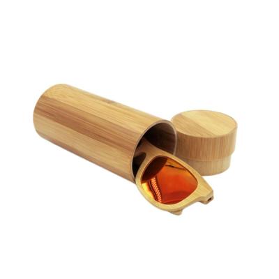 China Handmade Cheap Price Cylinder Bamboo Sunglasses Box for sale