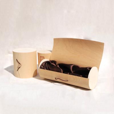 China Handmade Custom Logo Wholesale Soft Birch Veneer Wooden Box Packaging for sale