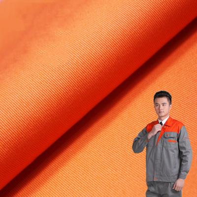 China Antistatic Heavy Cotton Twill Orange Fabric 100% Overall Workwear Fabric for sale