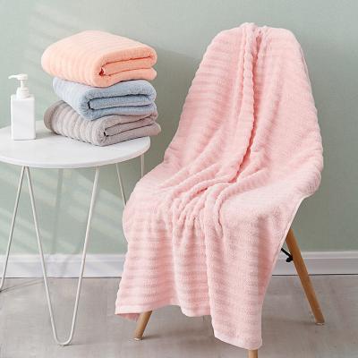 China 100% Super Soft Cotton Ridge Design Child Safe Luxury Bath Towel for sale