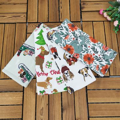 China Terry 70*45cm Thick Child Safe Printed Cotton Christmas Kitchen Towel for sale