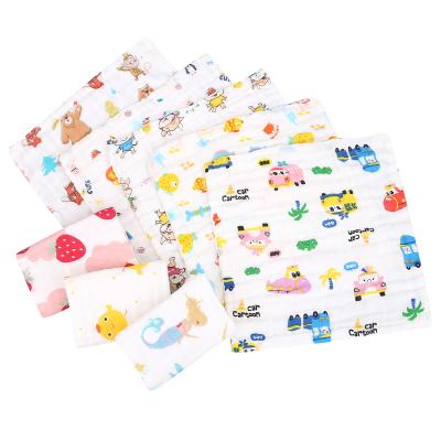 China Cotton Crinkle Face Towel Safe For Gauze Cartoon Printing Baby Kids for sale