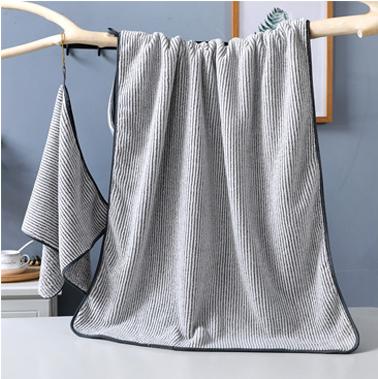 China Factory Price 70*140cm Kids Safe Stripe Carbon Fiber Bamboo Bath Towel Sets for sale