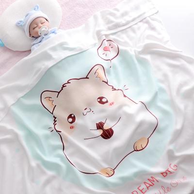 China Cotton Double Gauze Anti-Static Bamboo Cartoon Printed Baby Blanket for sale