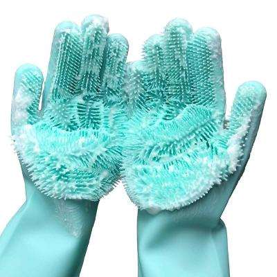 China BPA Silicone Dishwashing Gloves Reusable Multi-Function Gloves Free Pet Care Car Cleaning Magic Cleaning Gloves for sale