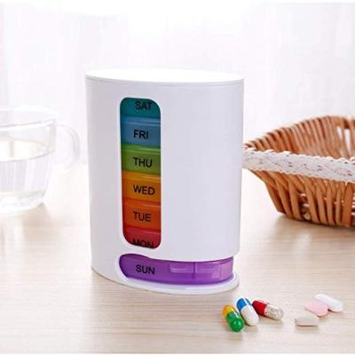 China Weekly Plastic Storage Box Pill Organizer 7 Day With 28 Compartments Tower Pill Case 4 Times Small Day Pill Box for sale