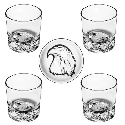 China Factory CURRENT Wholesale Custom 310ml Bottom EAGLE Animal Head Shot Glass Animal Glass Mug With Free Sample for sale