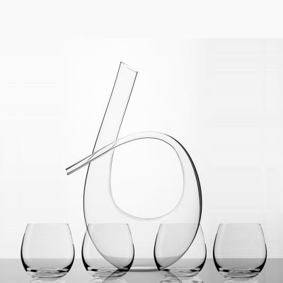 China Wholesale High Quality Unique Glass STOCK Factory Wine Decanter Gift Set With Free Sample for sale