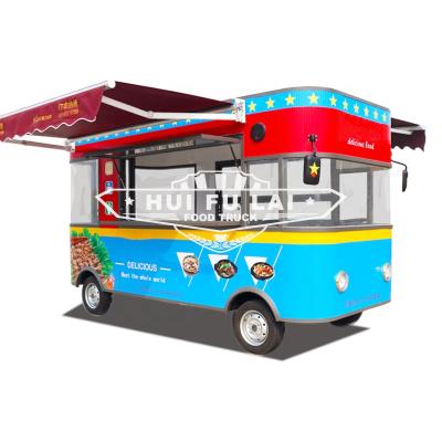 China Easy Operate Mobile Food Truck 7.5ft Dining Car Pizza Food Trailer Hot Dog Food Cart For Europe for sale