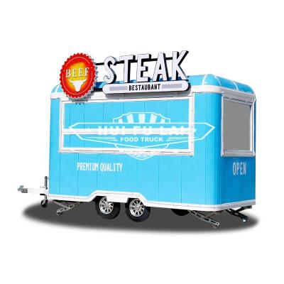 China Easy Operate Food Truck 7.5ft Dining Car Mobile Food Trailer Vendors Hot Dog Food Cart For Europe for sale