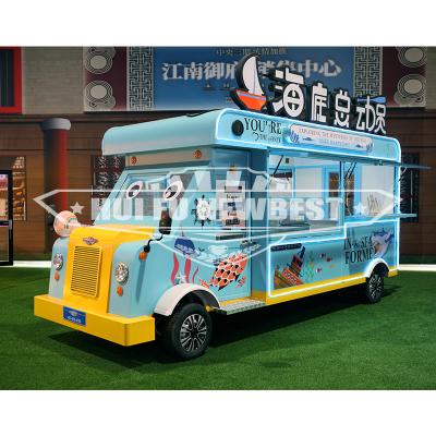 China Easy operate high quality mobile vintage ice cream trailer food cart electric food truck vintage for sale for sale