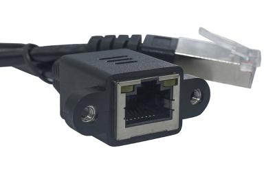 China Tomada Rj45 masculina protegida do cabo do remendo dos ethernet Rj45 ao soquete fêmea TMCABLE060039 à venda