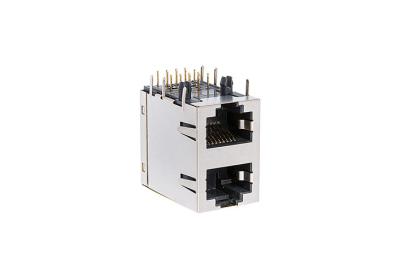 China Ethernet RJ45 Dual Connector / Cat5 Rj45 Jack 8 Ports 2X1 TM59B821T2X11 for sale