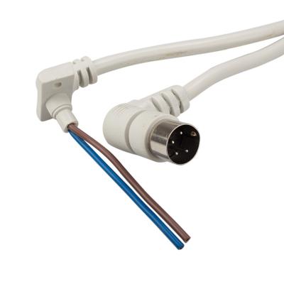 China Right Angle Male 4PIN To 2PIN Spring Motor DIN Connector Cable for sale