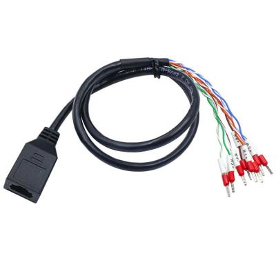 China UL94V 0 RJ45 Extension Cable 8p8c Female Socket To Cold Pressed Terminal for sale