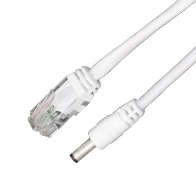 China Waterproof RJ45 Extension Cable With DC Plug POE Camera Power Cord for sale