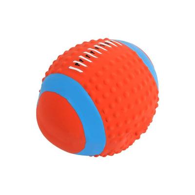 China Sustainable Interactive Bite-Resistant Volleyball Chew Toys Teeth Cleaning Toothbrush Pet Latex Toy for sale