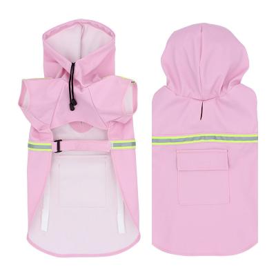 China New Viable Pet Raincoat With Poncho Waterproof Reflective Dog Raincoat Large Hooded Pet Clothes Wholesale for sale