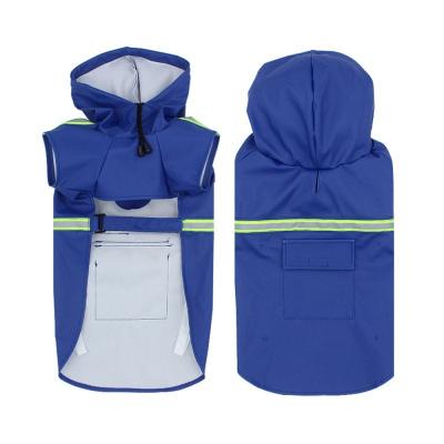 China New Arrival Sustainable Pet Raincoat Large Dog Poncho Waterproof Reflective Dog Raincoat Hooded Pet Clothes From Stock Wholesale for sale