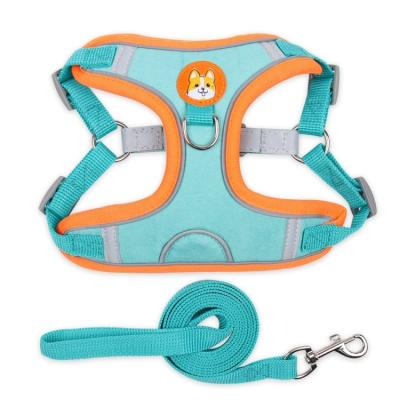 China Eco Friendly Dog Harness Summer No Pet Mesh Harness Adjustable Outdoor All Weather Traction for sale