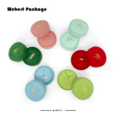 China Velvet Eco-friendly Independent Round Engagement Ring Sweden Cylinder Mold Supplier Webest Pendant Box for sale