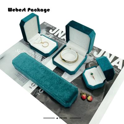 China Webest Package Jewelry Pearl Box Eco-friendly Velvet Feels Ring Jewellry Bracelet Gift Voucher Necklace Pendant Box for sale