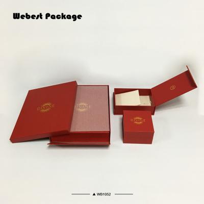 China Recyclable Red Color Webest MDF Specialty Paper White Jewelry Airtight Box Package Box For Expensive Jewelry for sale