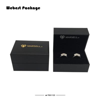 China Webest Durable Package Cufflinks Right Angle Luxury Jewelry Rose Couple Two Ring Box With Logo for sale