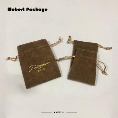 China Webest Newest Arrival Recyclable Hot Stamp Many Patterns Suede Velvet Cord Luxury Jewelry Pouch for sale