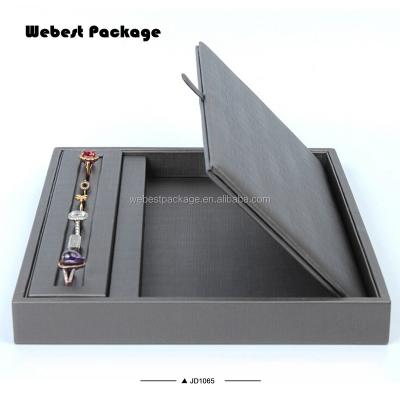 China Webest Package Latest Design Eco - Friendly PU Leather Custom Stackable Jewelry Trays For Display for sale