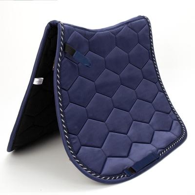 China 100% cotton honery comb cloth factory good quality custom made satin fabric striping western equestrian dressage English riding saddle pads OEM for sale