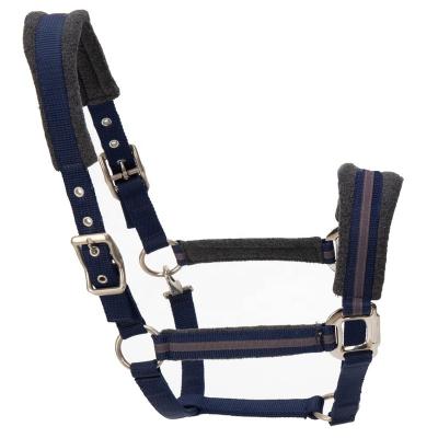 China Manufacturer pp custom made high quality nylon comfortable adjustable overalls ridding rope leather horse halters headcollar buckles for sale