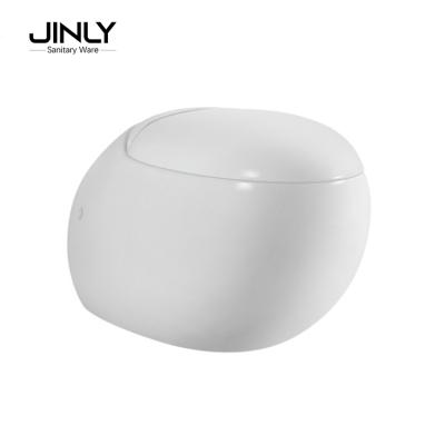 China Double-Flow Ceramic Sanitary Ware Egg Shape Wall Hung Toilet Maker Round Wall Mounted Bathroom Toilet for sale