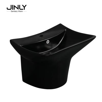 China New Design Bathroom Wash Sink Sink Ware Outdoor Wall Hung Black Easy Clean Wash Basin Modern Hand Sanitary Ceramic Antique Basins for sale