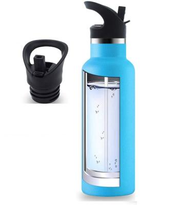 China Non Spill Straw Lids Cap For Narrow Mouth Flask Water Bottle Insulated Sport Hydraulic Drinking Water Bottle With Straw Lid Cover for sale