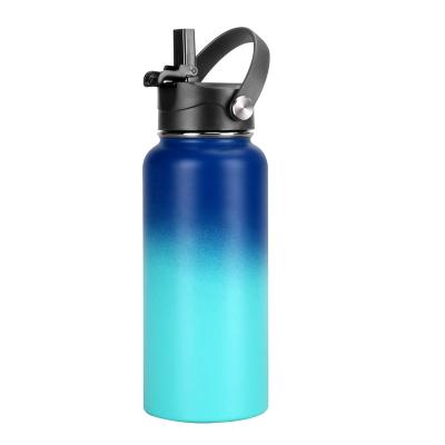 China Eco-friendly Water Bottle Stainless Steel Thermos Vacuum Insulated 32oz Wide Mouth Water Bottle With Straw Lid for sale