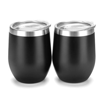 China Sustainable Wine Tumbler With Straw Sublimation Egg Shape Lean Stainless Steel Matte Tumbler With Lid for sale