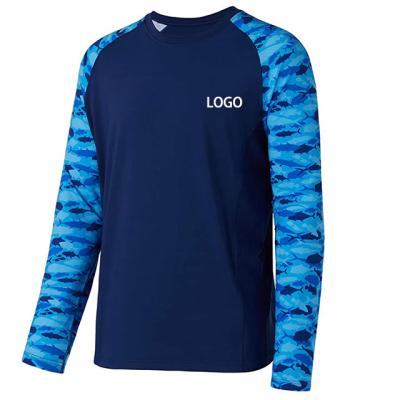 China 2021 Fashion Antibacterial Custom Men's Wear Fishing Camouflage Sports Tactical T-shirt Long Sleeve Fishing Shirts for sale