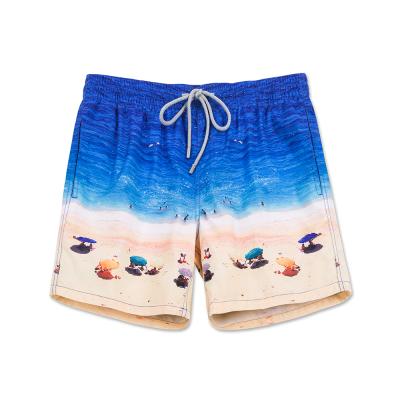 China Custom Anti-Wrinkle Beach Shorts For Men And Swimming Trunks Sublimations Swimwear Quick Dry Beach Shorts for sale