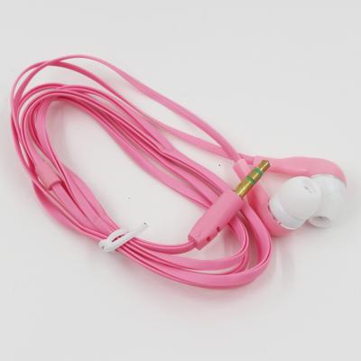 China Cheap Price Comfortable Wearing In Ear MP3 Flat Wire Wired Headset Handsfree Earphone Without Mic For Mobile Phone for sale