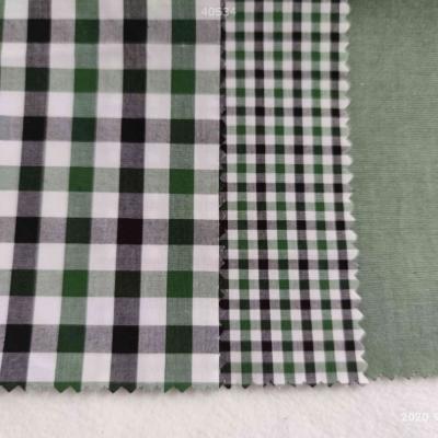 China 2020 Hot Sale Large Shrink-Resistant Plaid Textiles Spring Autumn Mens Wear Shirt Fabric 100% Polyester Fabrics for sale