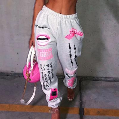 China Breathable Drop Shipping Autumn And Winter New Fashion S Casual Pants Printed Harlan Sports Women Elastic Waist ' for sale