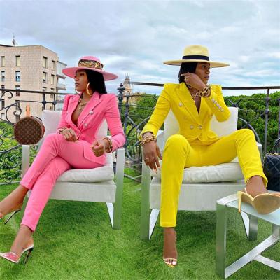 China Anti-wrinkle 2022 autumn and winter European new two-piece set of American women's casual coat women's suit and straight pants for sale