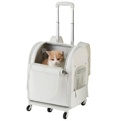 China New Pet Trolley Oxford Cloth Waterproof Cat Backpack Stored Portable Foldable Pet Trolley Crate for sale