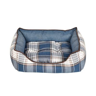 China China Factory Stocked Seller Cat Litter High Quality Four Seasons Removable And Washable Universal Plaid Pet Bed for sale