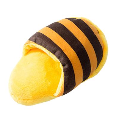 China Factory stocked direct supply crossed out plush pet plush slipper voice toy slipper molar bite resistant dog toy for sale