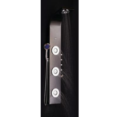 China Modern Black Massage SS 304 Stainless Steel Rainfall Directional Hydraulic Body Jet Shower Panel for sale