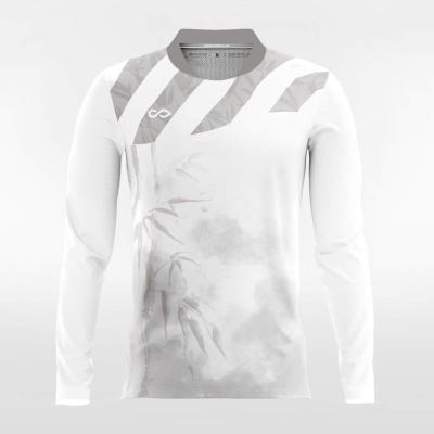 China Breathable Chinese Style Long Sleeve Sublimation Breathable White Football Tank Top Long Tops Custom Uniforms Soccer Tops Kits for sale