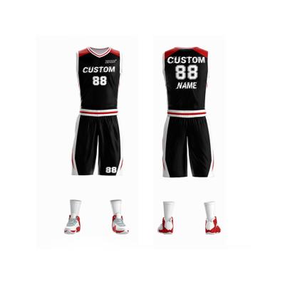 China Custom Design Antibacterial 3XL 4XL 5XL 6XL Size Color Basketball Tank Top Uniform Set for sale